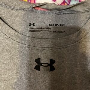 Under Armour Heather Gray Tee with Black Logo